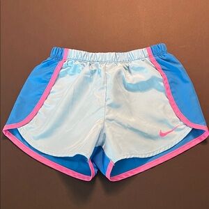 Nike Girls Blue and Pink Athletic Shorts